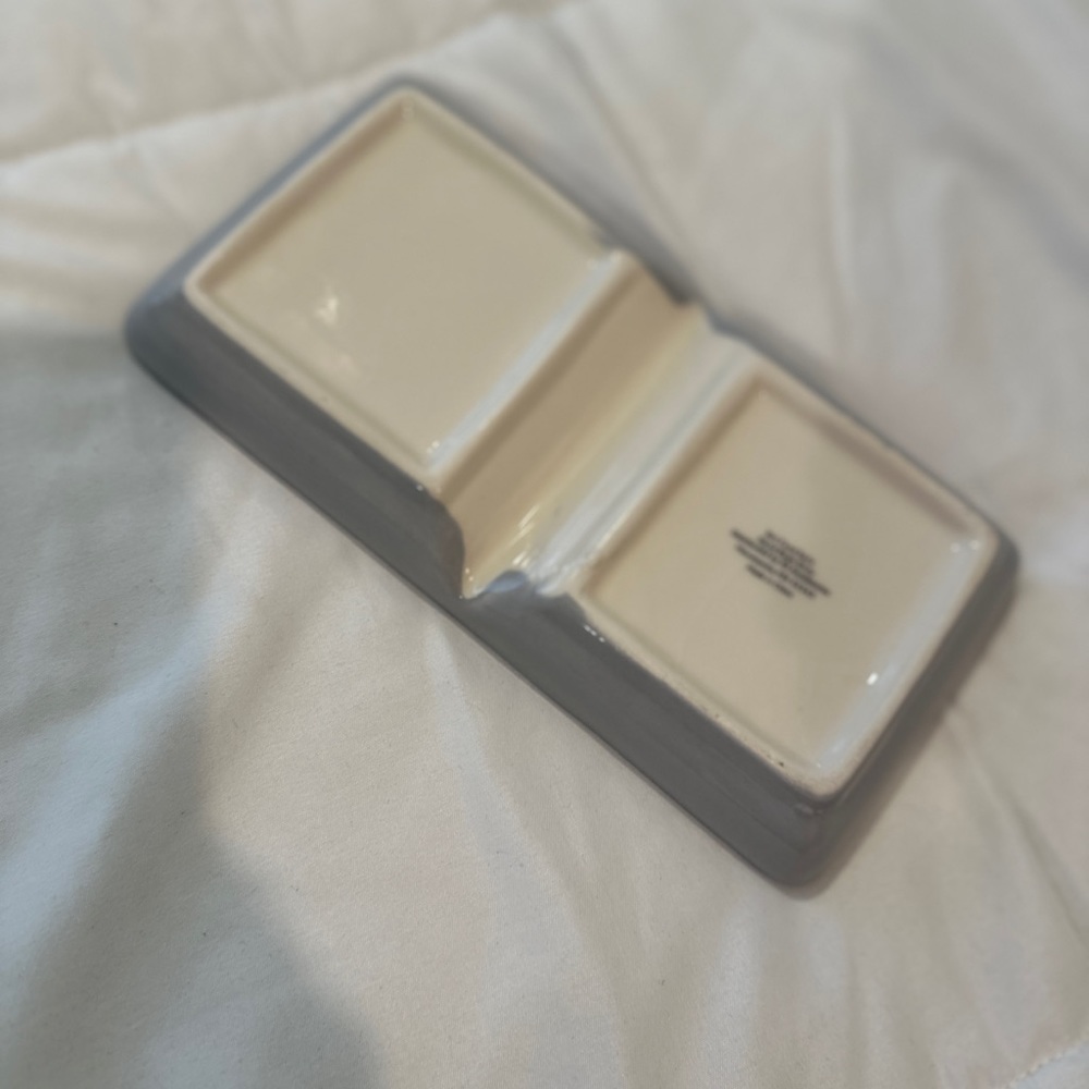 Gray and Cream Jewelry Dish - Picture 2 of 2